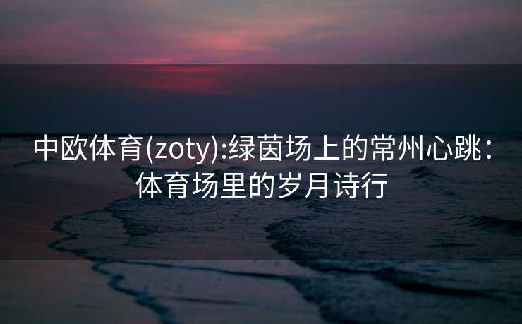 中欧体育(zoty):绿茵场上的常州心跳：体育场里的岁月诗行