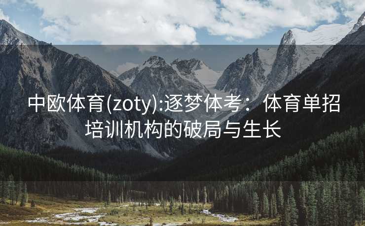中欧体育(zoty):逐梦体考：体育单招培训机构的破局与生长