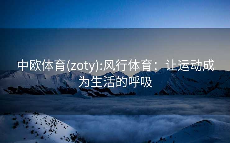 中欧体育(zoty):风行体育：让运动成为生活的呼吸